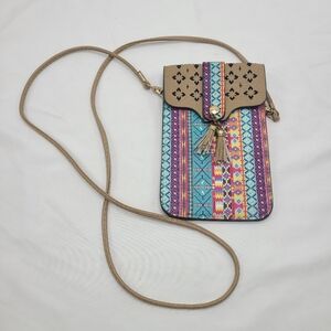 Styline Aztec Pattern Cellphone Crossbody Bag